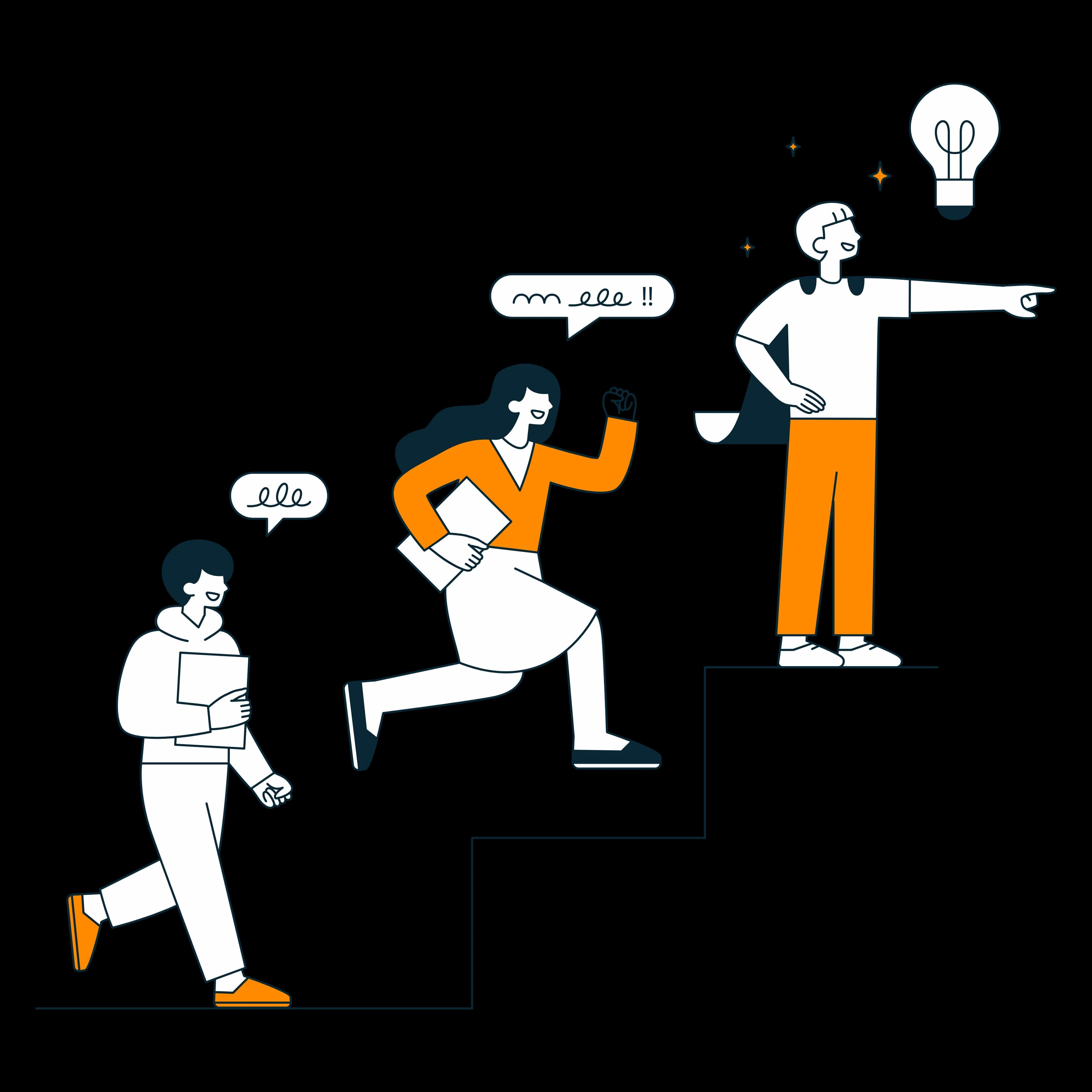 Valenta employee staircase illustration